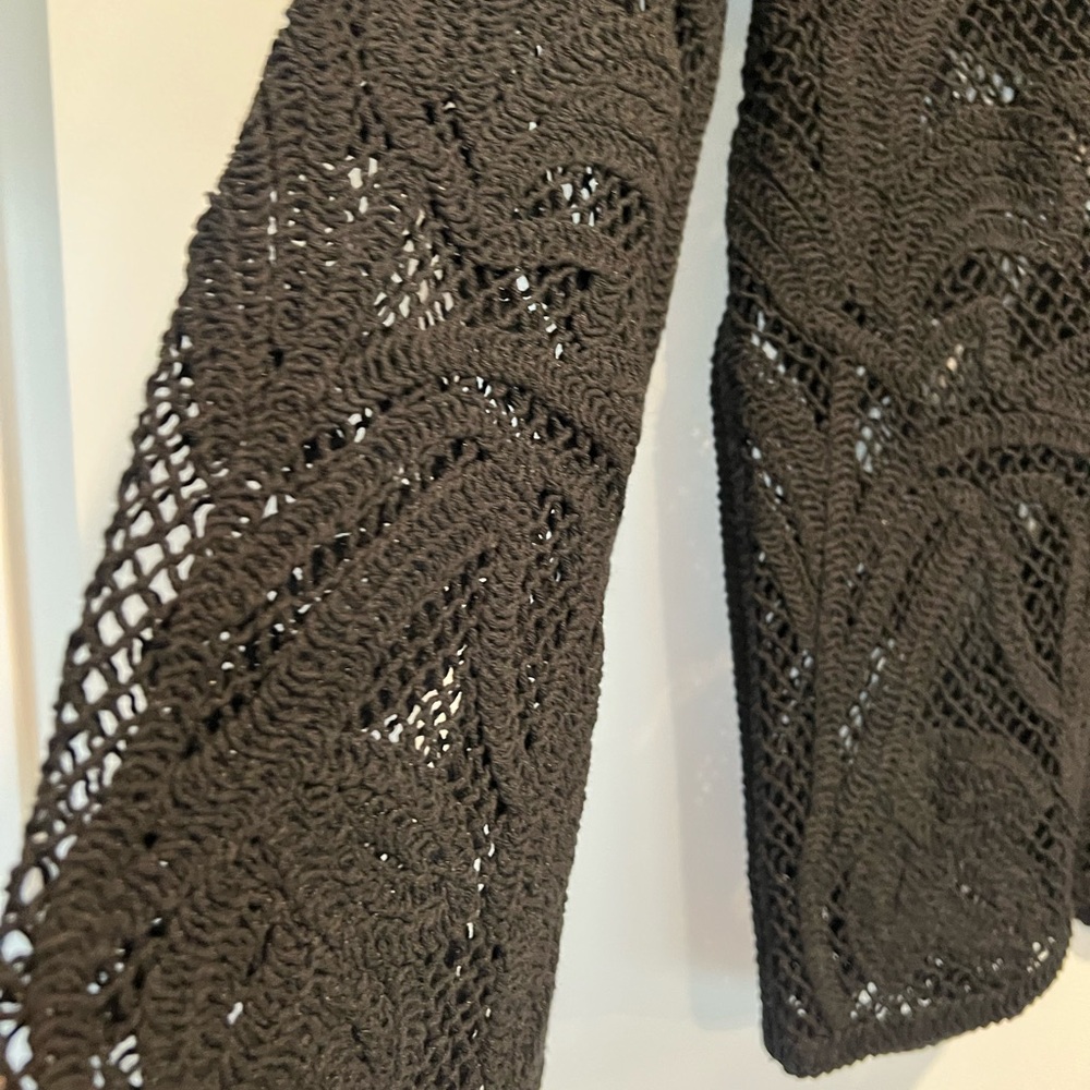 Chico's Black Crochet Sweater - Picture 4 of 4
